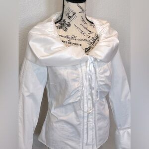 193. KENAR Elegant Button Down Long Sleeve Detailed Blouse Small